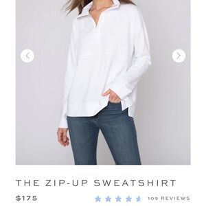 Alice Walk White Quarter-Zip Pullover